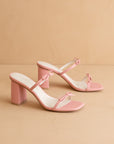 The Wendy | Pink Double Strap Bow Heels