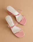 The Wendy | Pink Double Strap Bow Heels