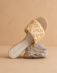 The Winona | Natural Woven Raffia Block Heel