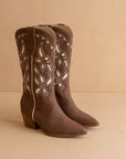 The Zinnia | Cocoa Laser Cut Western Boot