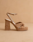 The Zoey | Almond knotted band platform heel