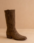 The Harrison | Almond Premium Faux Leather Slouch Western Boot