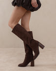 The Shiloh | Coffee Knee High Block Heel Boot