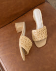 The Winona | Natural Woven Raffia Block Heel