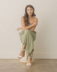 The Josie | White Ankle Chain Heel