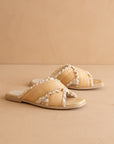 The Allie | Natural Lace Trim Cross Slide