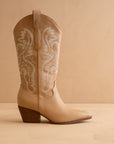 The Amaya | Almond Pebble Classic Western Boot