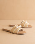 The Andrea | Natural Bow Raffia Slide – Feminine Summer Flat