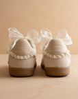 The April | Cream Lace-Trimmed Retro Sneaker