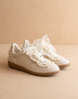 The April | Cream Lace-Trimmed Retro Sneaker