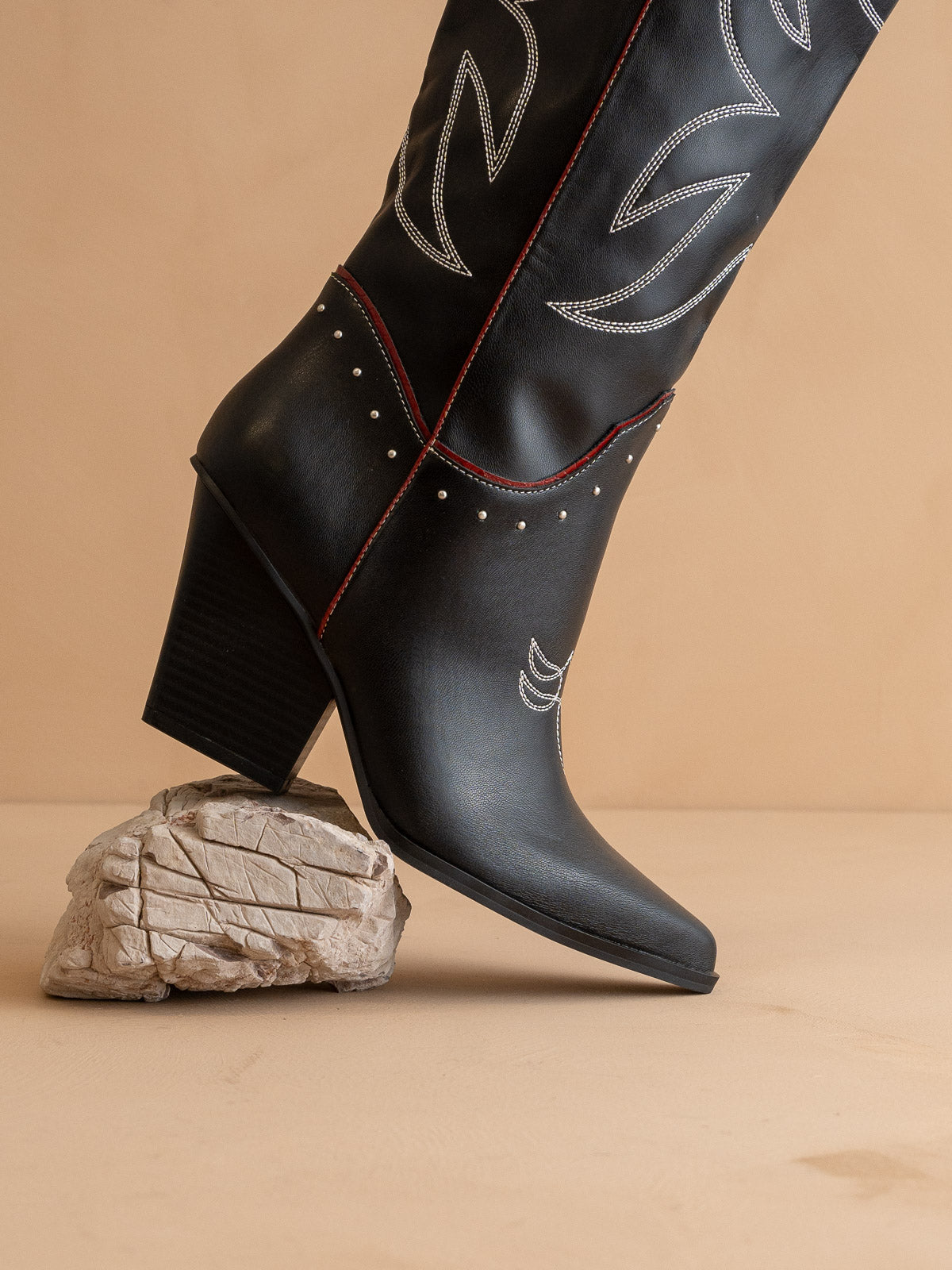The Ashton | Black Cowboy Boot with Flaire