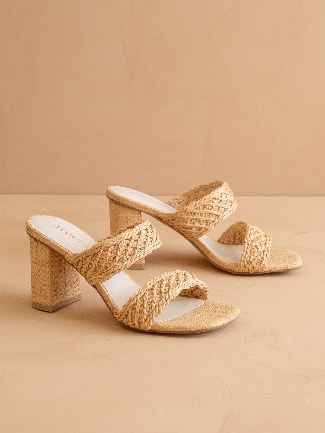 The Barbara | Wheat Woven Double Band Heel