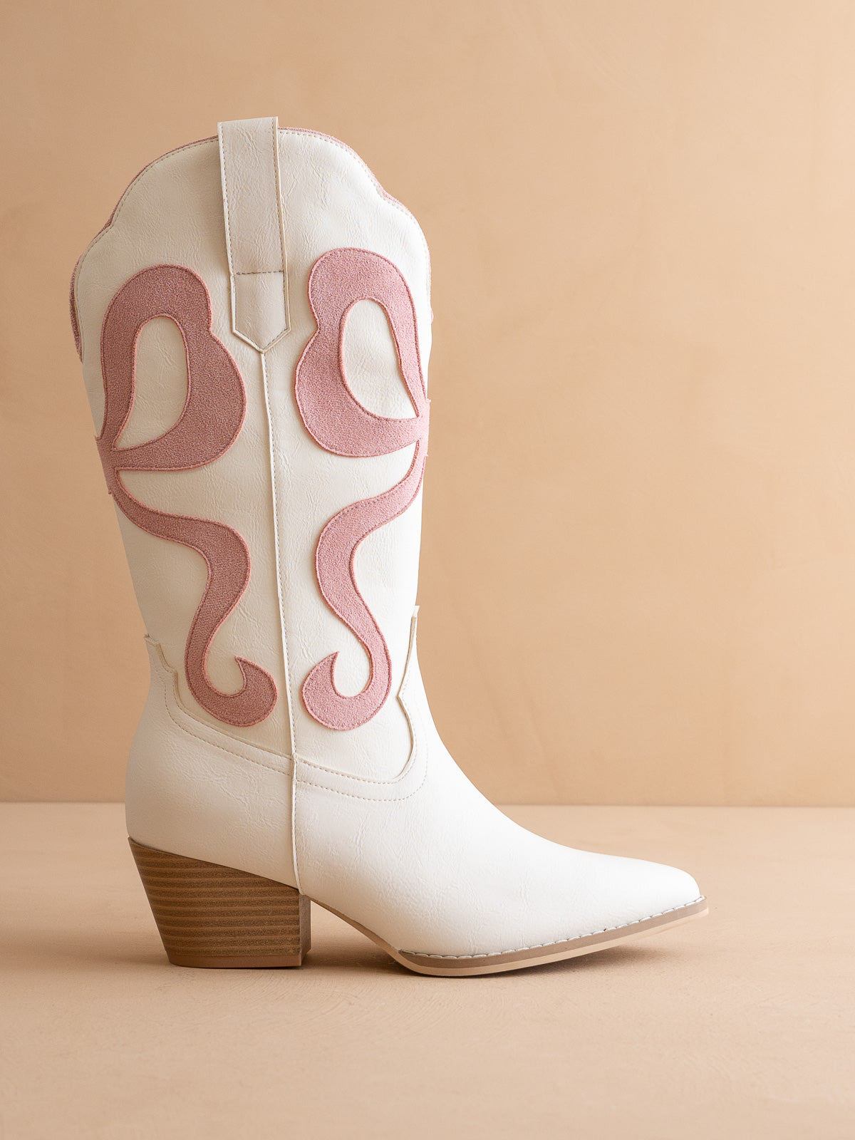 The Bowie | Pink Western Boot with Pink Inlay