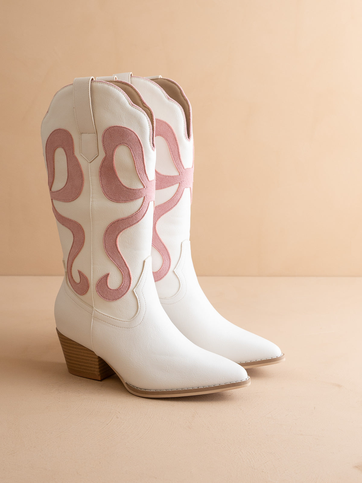 The Bowie | Pink Western Boot with Pink Inlay