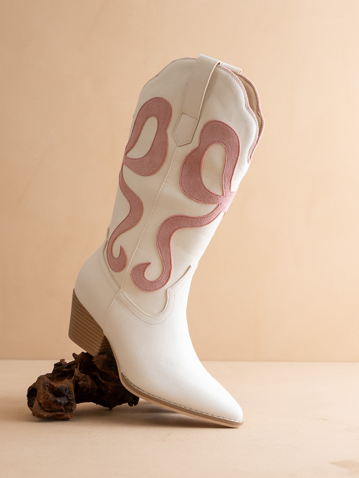The Bowie | Pink Western Boot with Pink Inlay