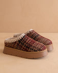 The Brandi | Mocha Tweed Platform Cozy Mule Slipper