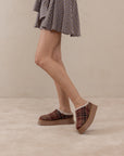 The Brandi | Mocha Tweed Platform Cozy Mule Slipper