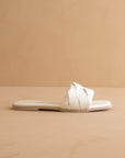 The Darla | White Woven Slide Sandal