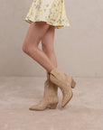 The Darlene | Almond Floral Embroidered Western Boot