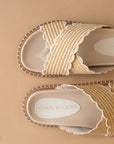 The Fabby | Beige Double Strap Raffia Slide