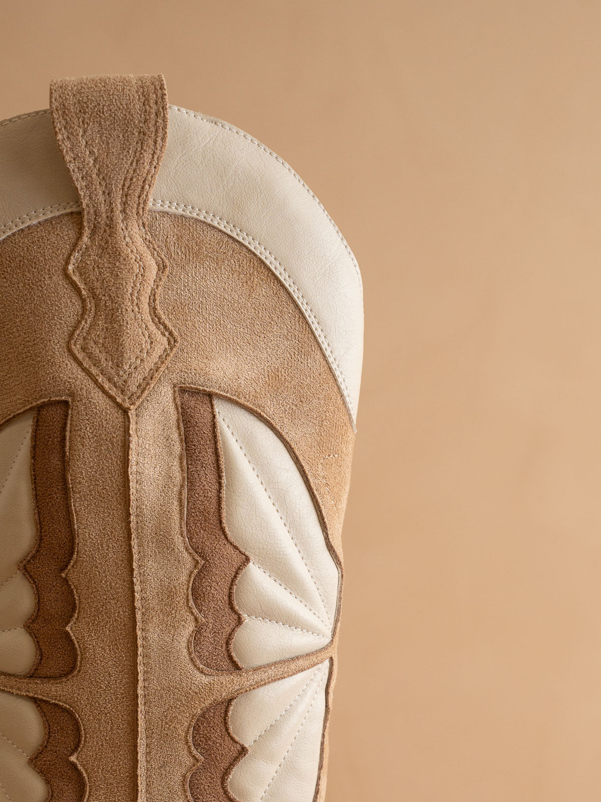 The Fairy | Almond Western Boot in Suede with Butterfly Inlay