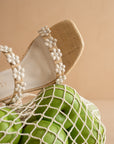 The Feliza | Natural Floral Raffia Heel – Summer Block Sandal