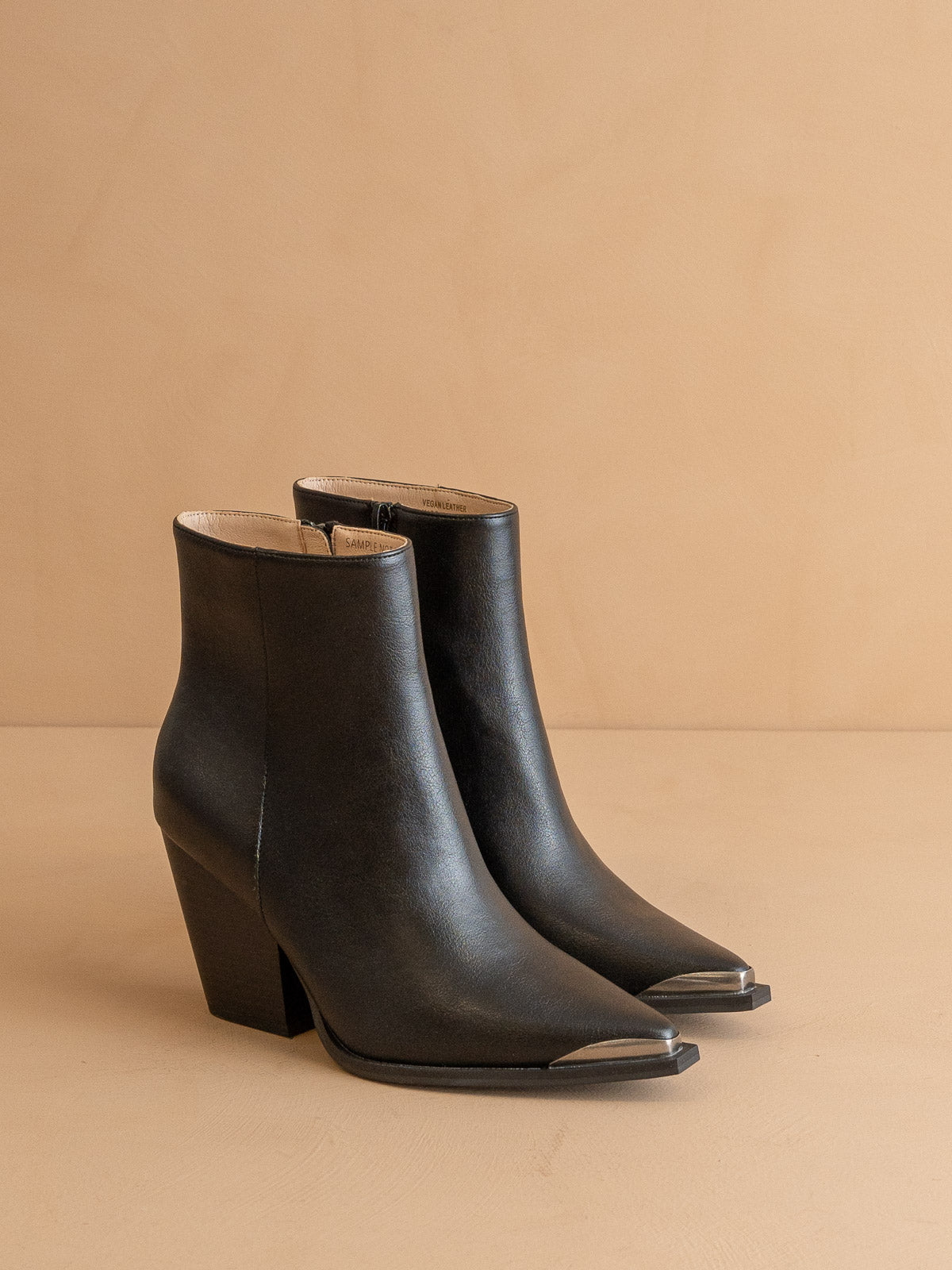 The Frankie | Black Pointed Toe Cap Bootie