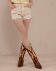 The Fairy | Camel Western Boot in Suede with Butterfly Inlay