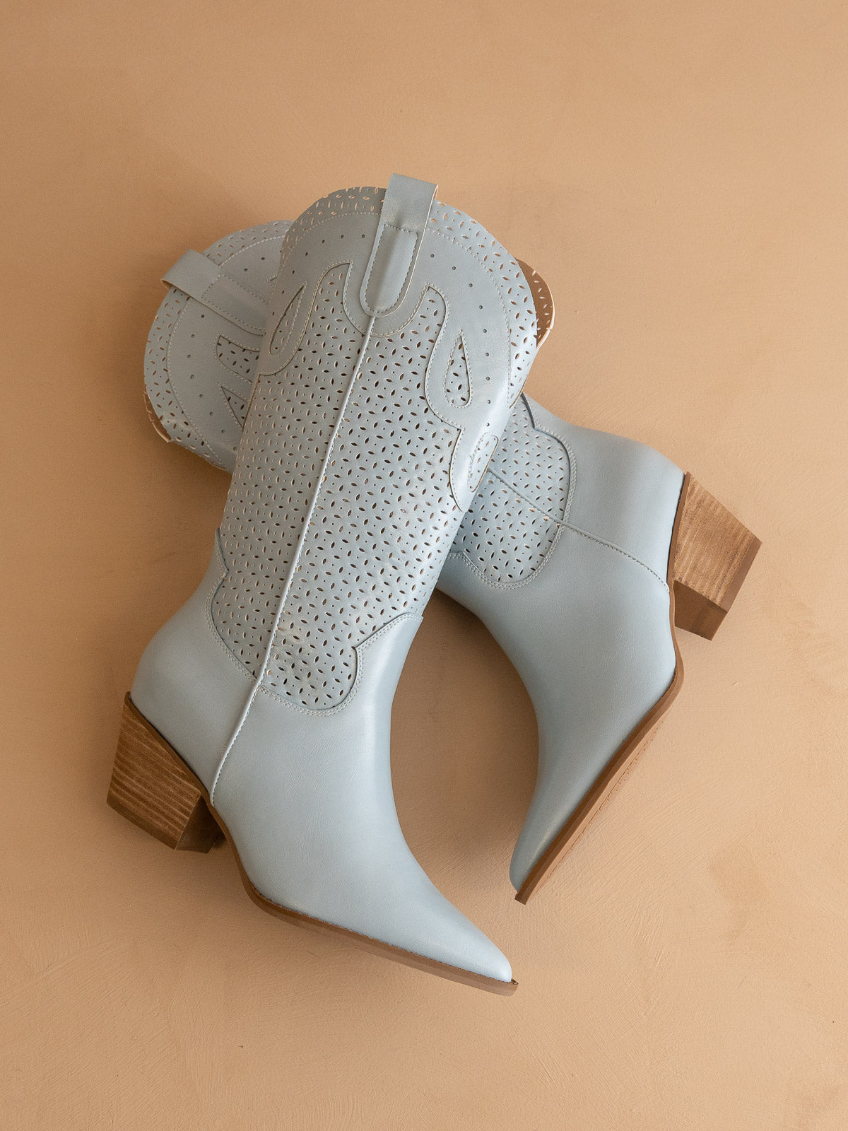 The Gabby | Blue Perforated Western Boot