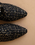 The Gina | Black Tweed Slouch Heel Bootie