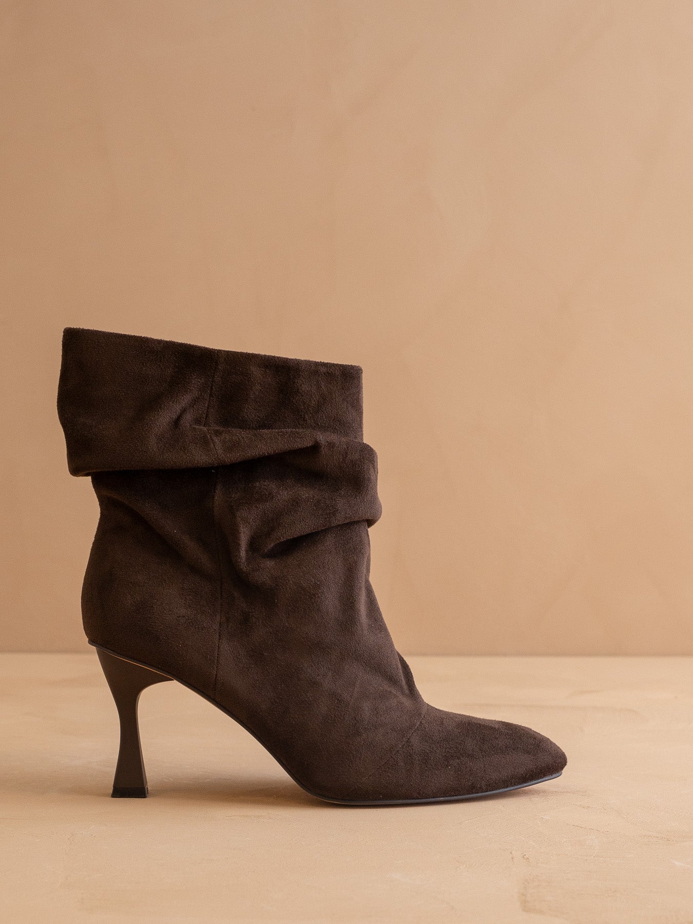 The Gina | Coffee Slouch Heel Bootie
