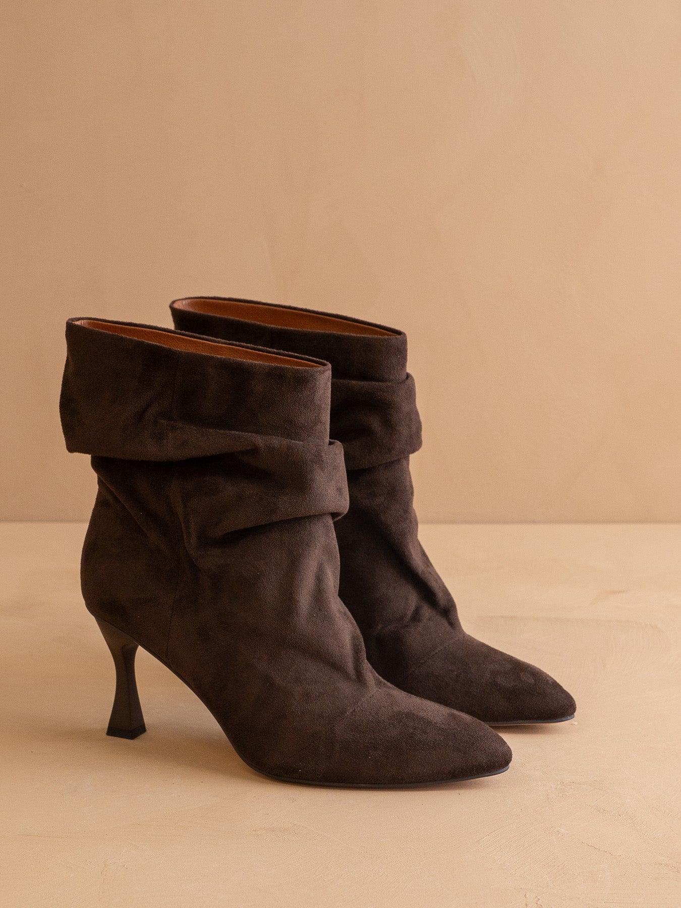 The Gina | Coffee Slouch Heel Bootie