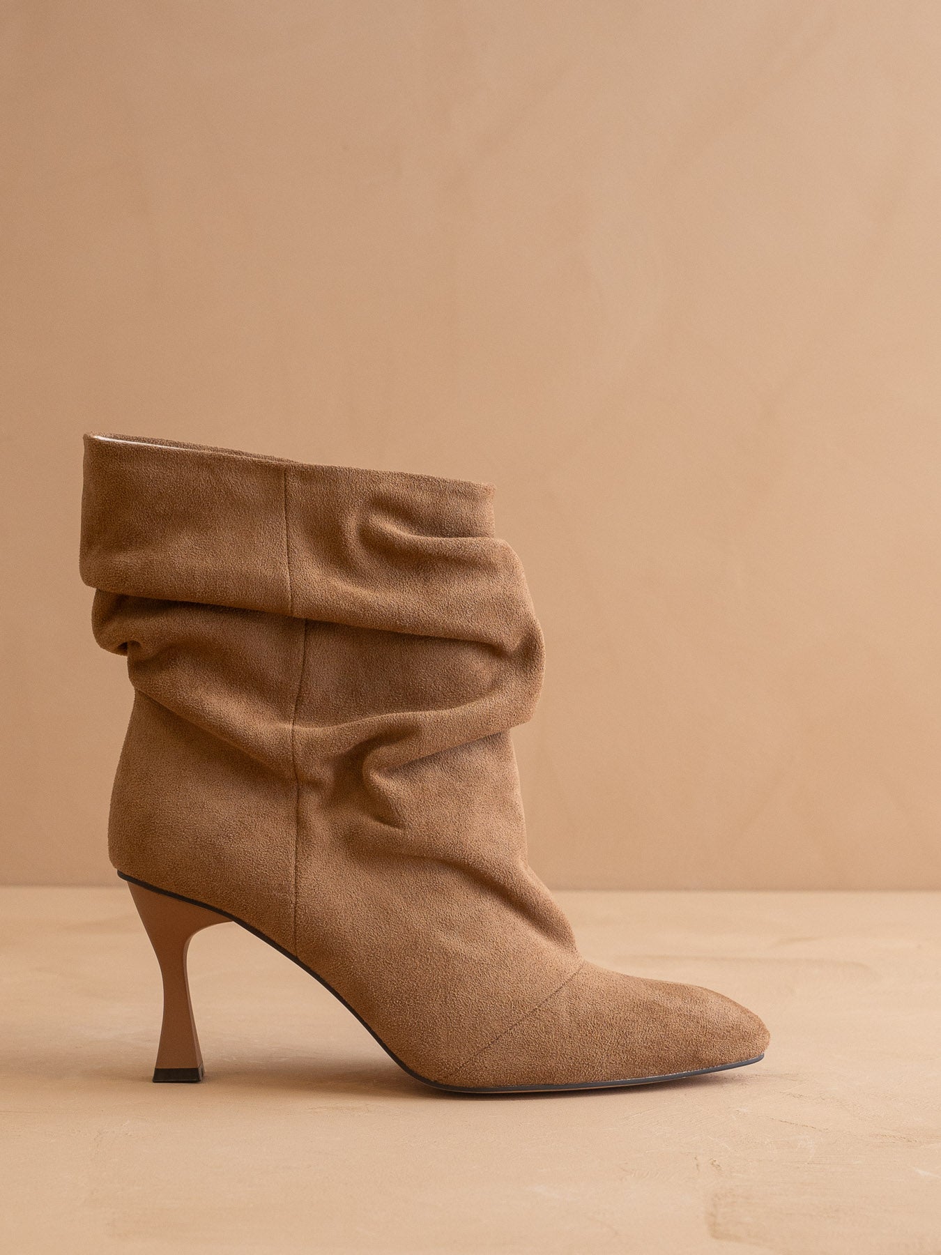 The Gina | Latte Slouch Heel Bootie