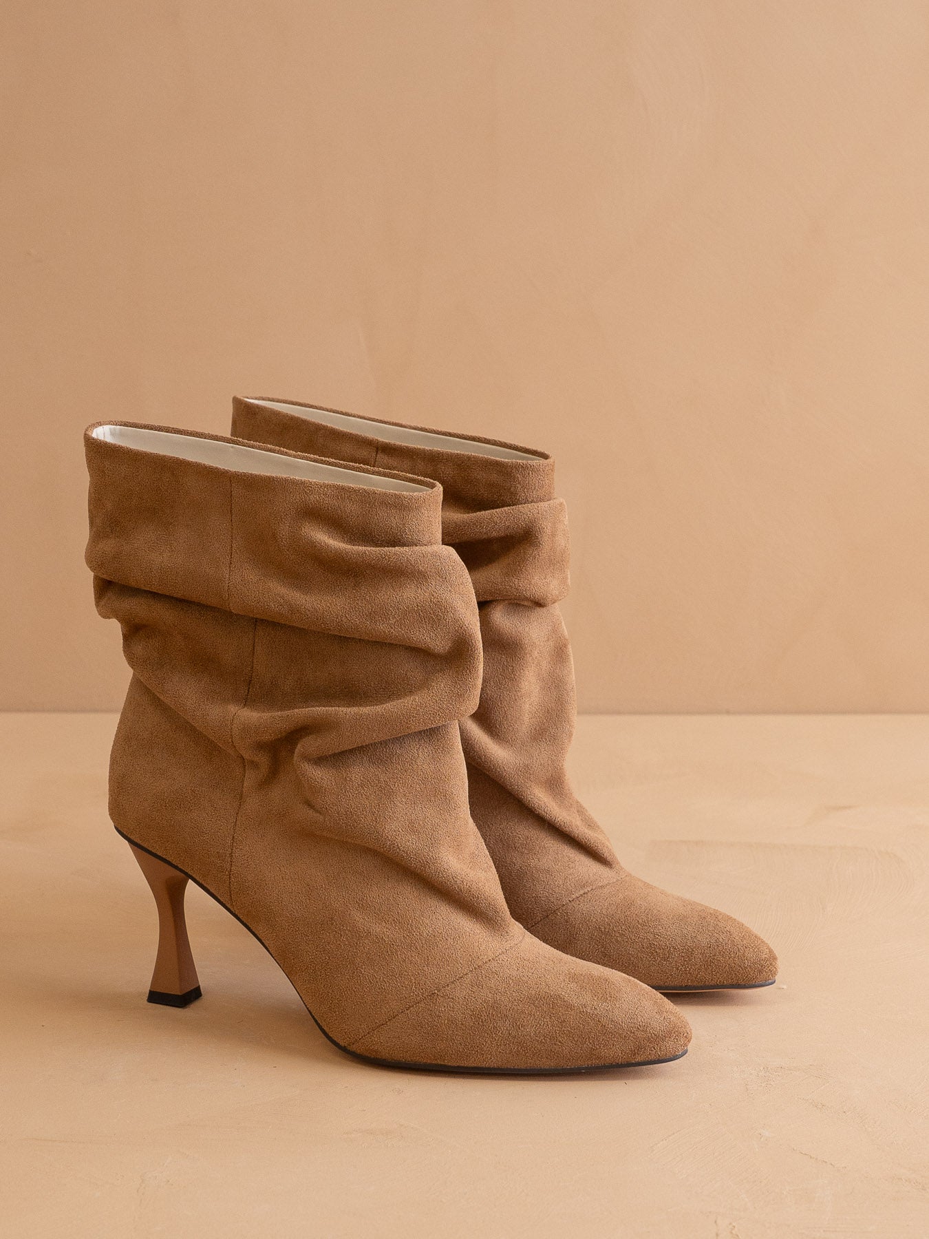 The Gina | Latte Slouch Heel Bootie
