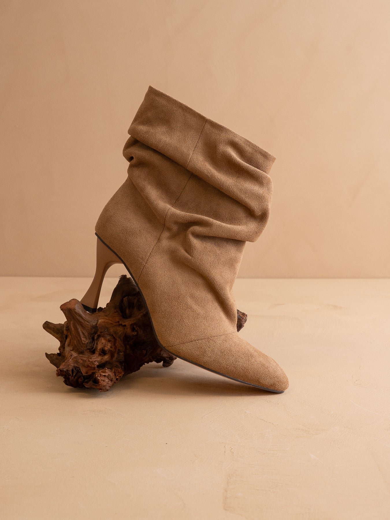 The Gina | Latte Slouch Heel Bootie