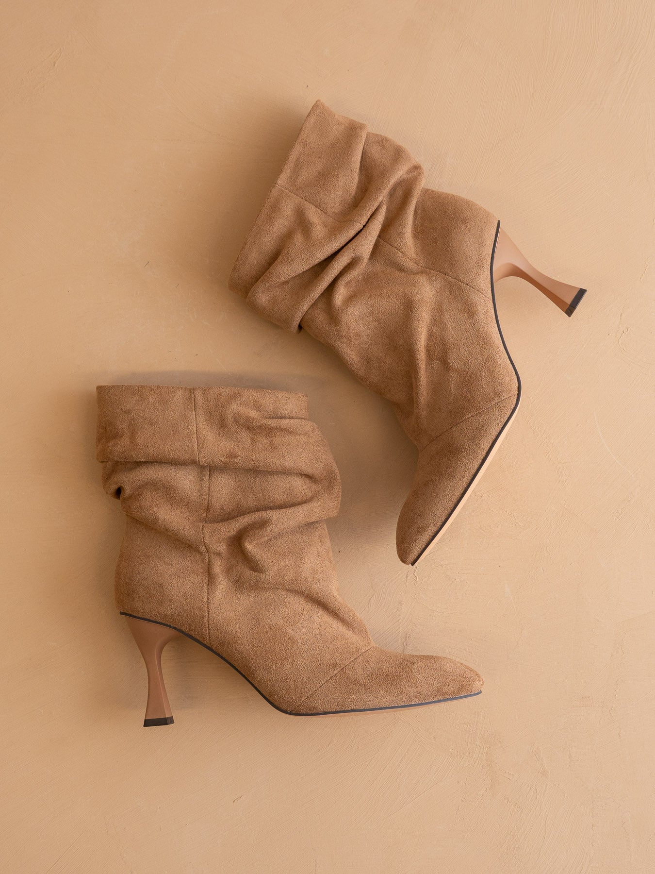 The Gina | Latte Slouch Heel Bootie