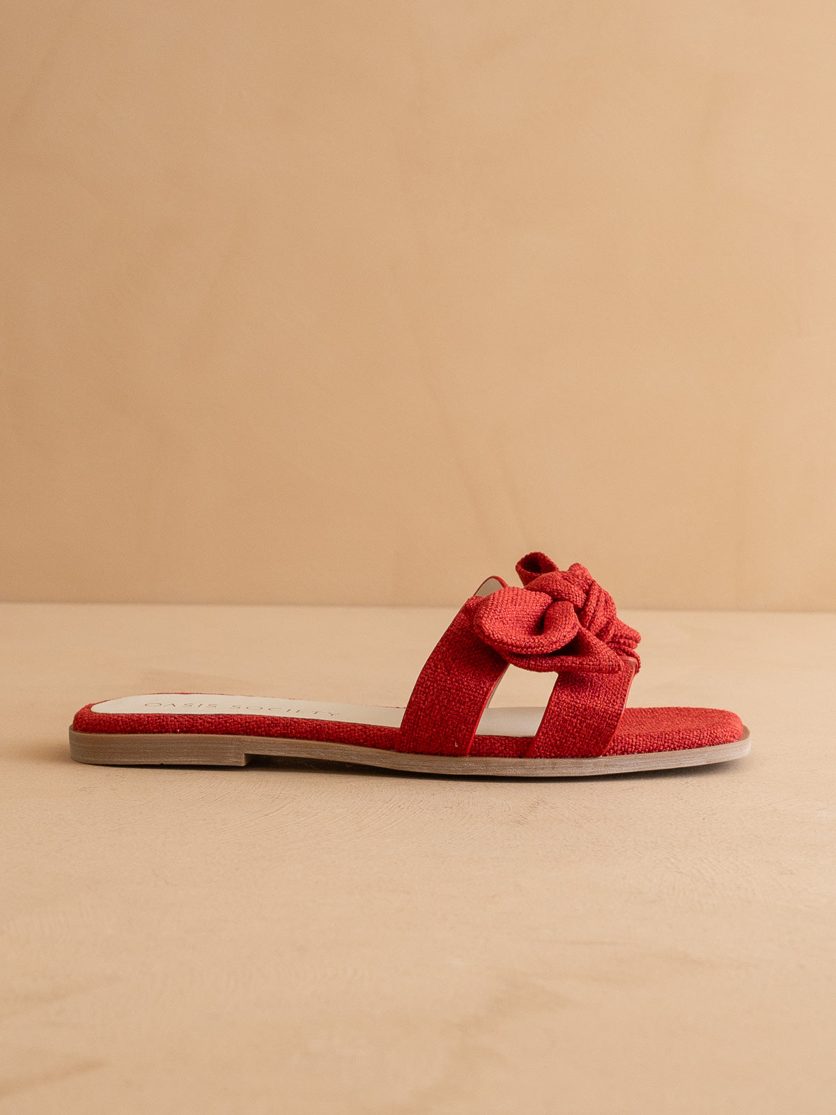 The Ginny | Cherry Textured Bow Slide