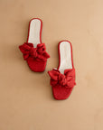 The Ginny | Cherry Textured Bow Slide