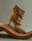 The Gina | Latte Slouch Heel Bootie
