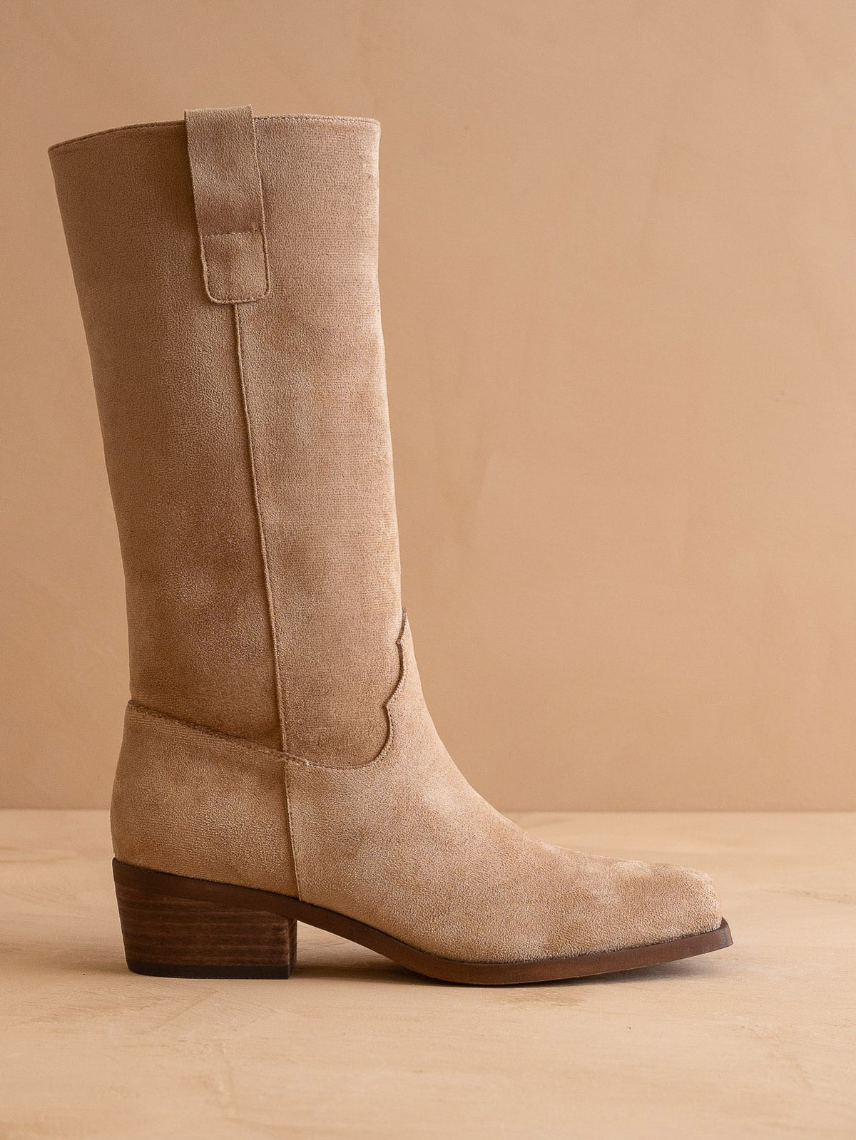 The Harrison | Almond Premium Faux Leather Slouch Western Boot