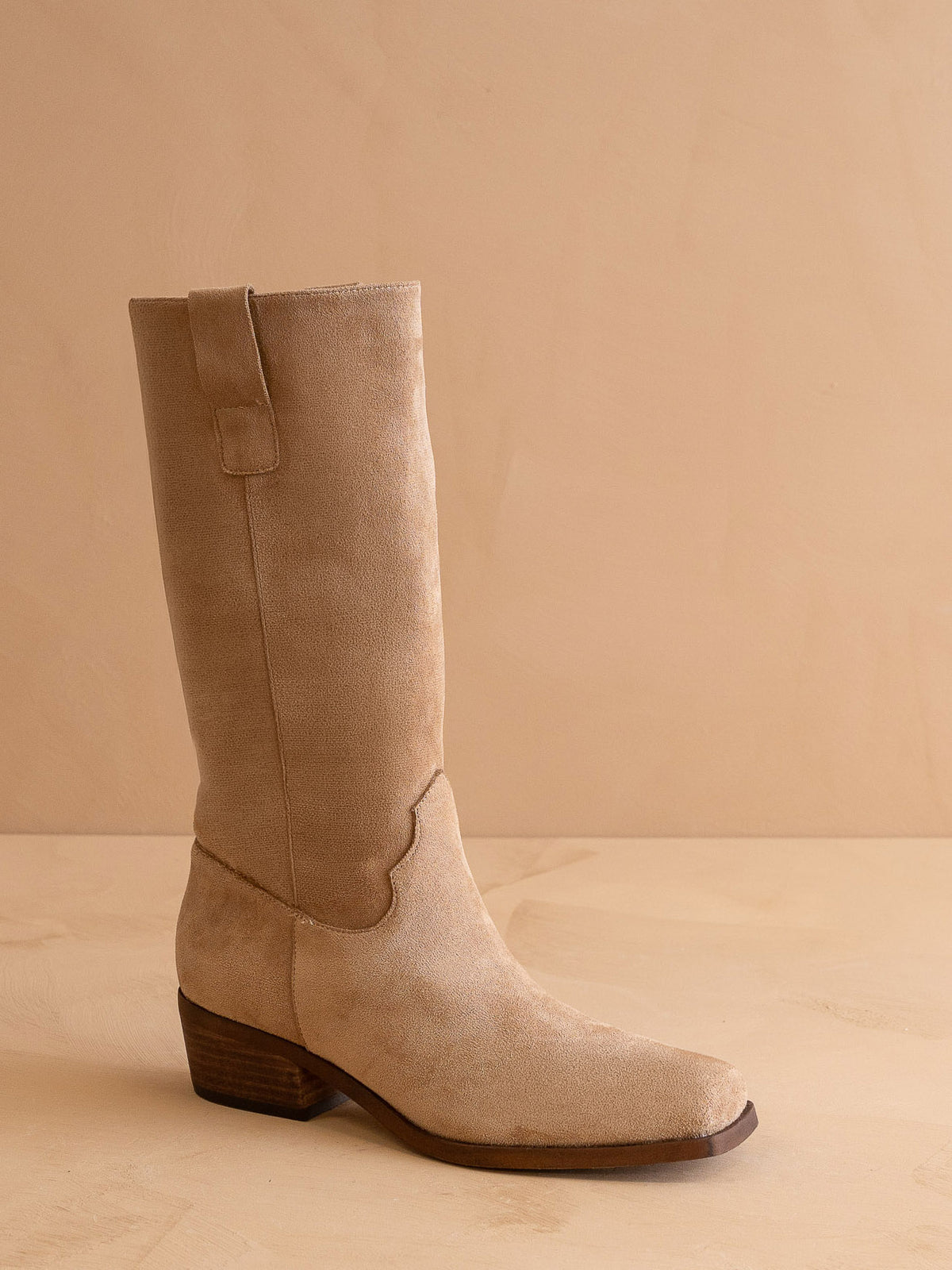 The Harrison | Almond Premium Faux Leather Slouch Western Boot