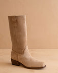 The Harrison | Almond Premium Faux Leather Slouch Western Boot