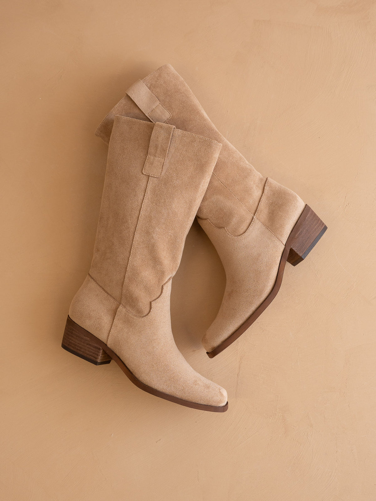 The Harrison | Almond Premium Faux Leather Slouch Western Boot