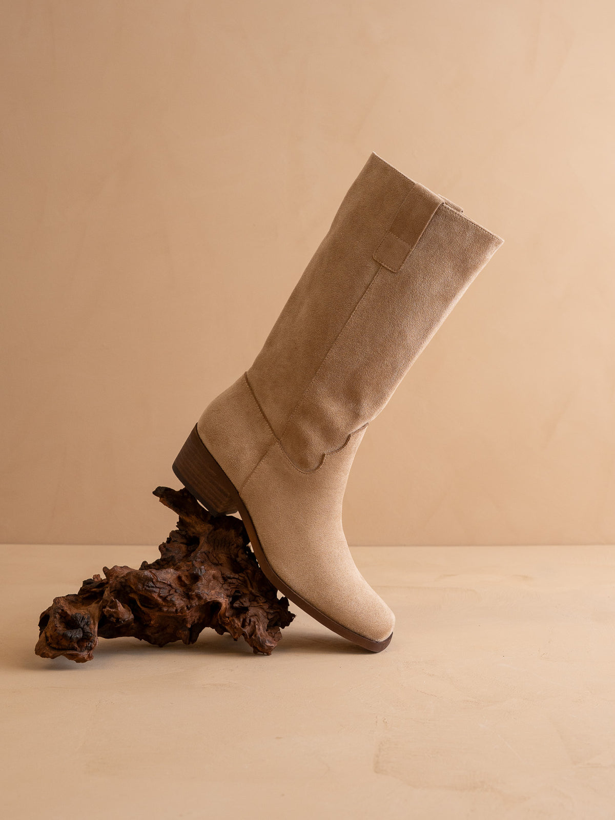 The Harrison | Almond Premium Faux Leather Slouch Western Boot