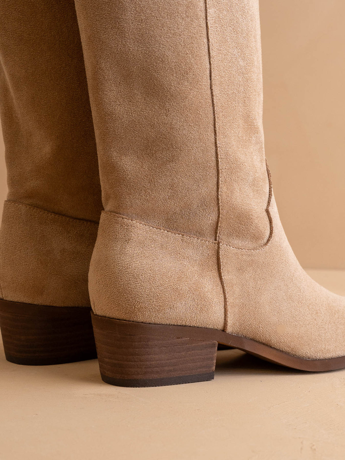 The Harrison | Almond Premium Faux Leather Slouch Western Boot