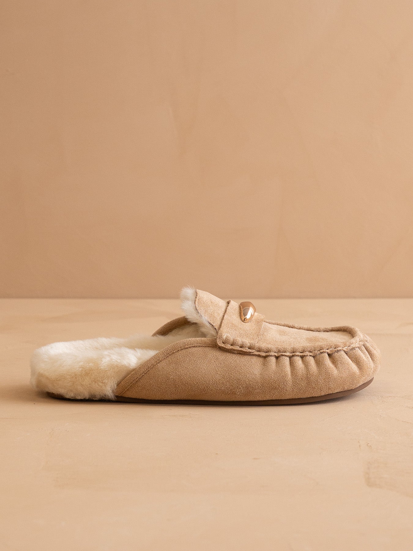The Hayden | Almond Fur Lined Mule Loafer