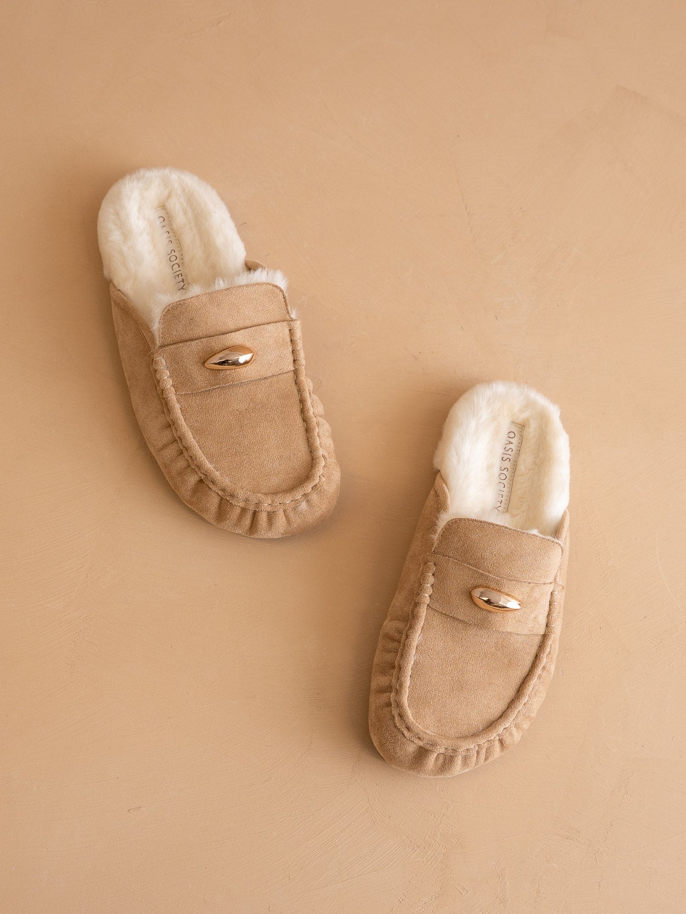 The Hayden | Almond Fur Lined Mule Loafer