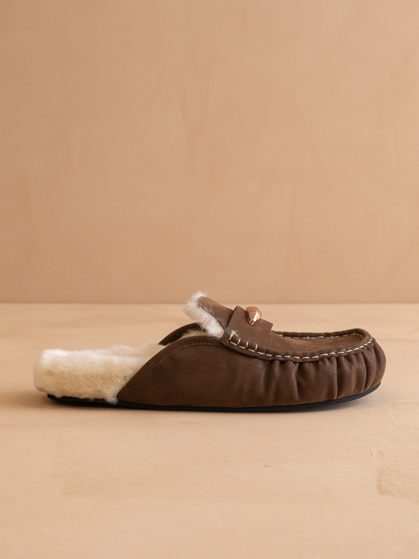 The Hayden | Coffee Fur Lined Mule Loafer