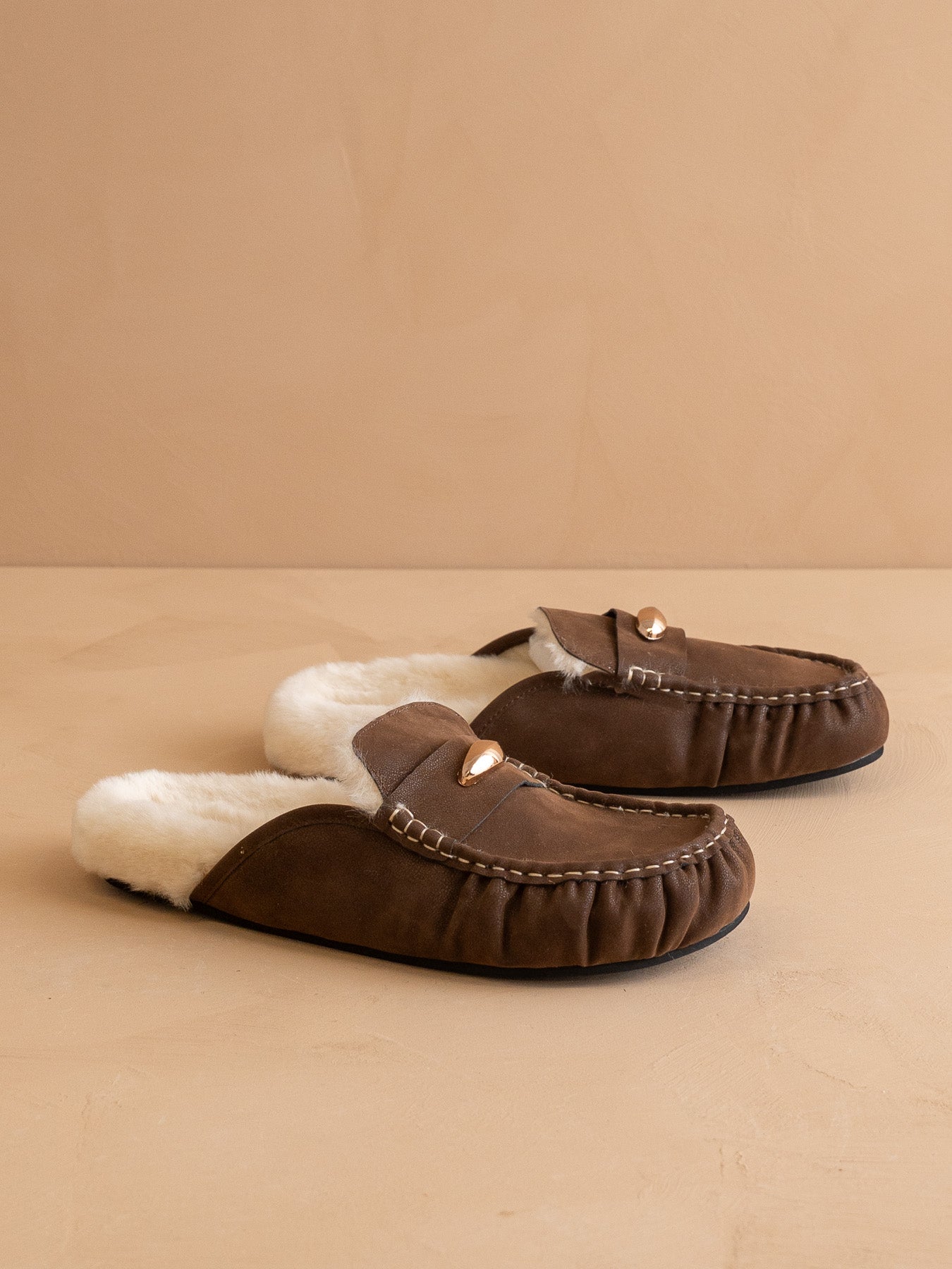 The Hayden | Coffee Fur Lined Mule Loafer