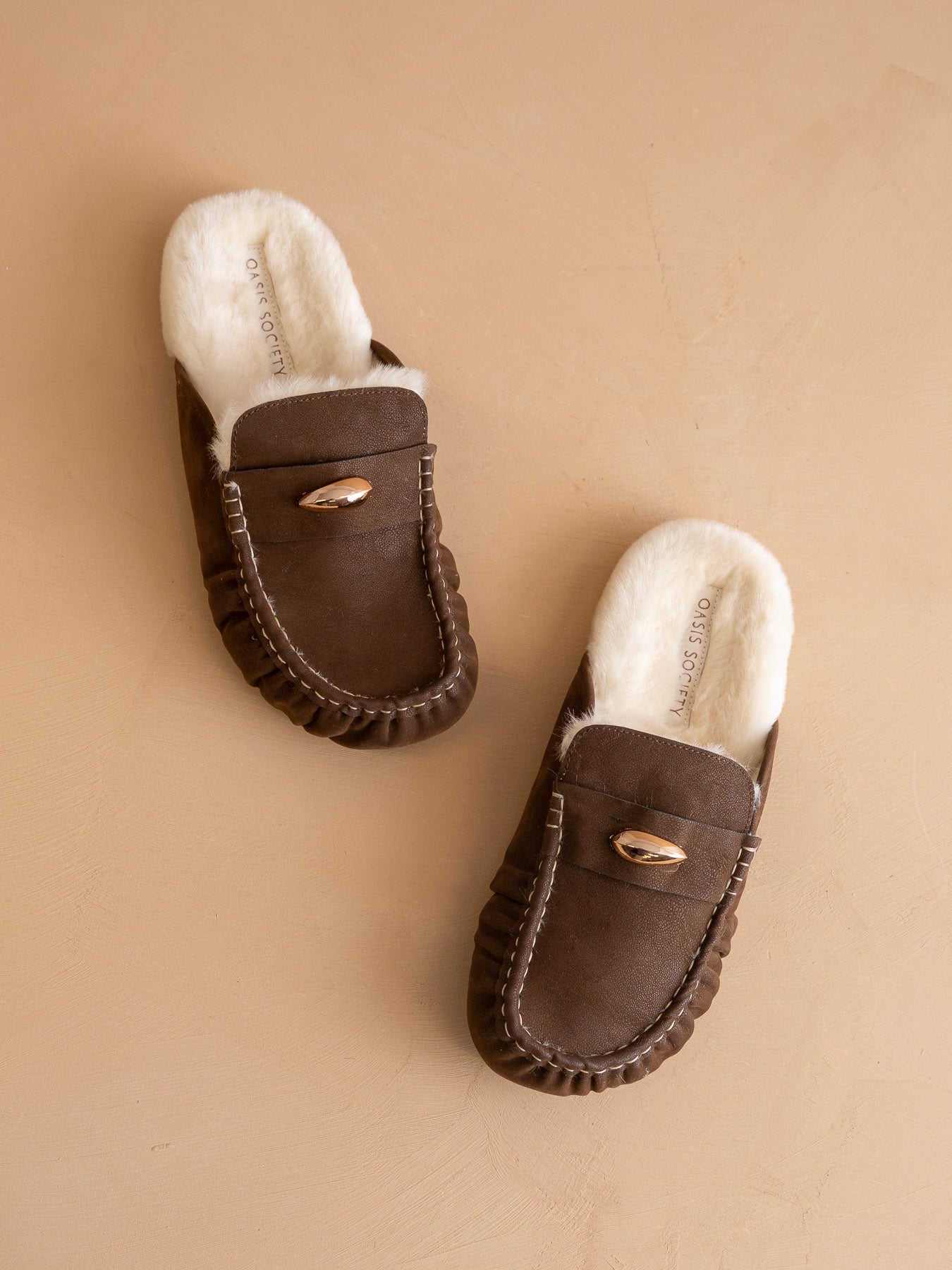The Hayden | Coffee Fur Lined Mule Loafer